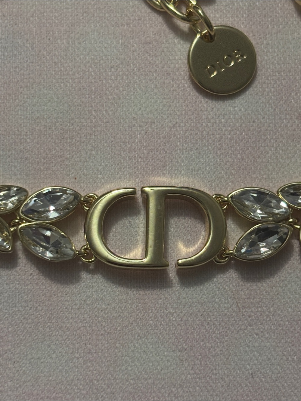 Dior Gold-tone Crystal CD Emblem Bracelet - Picture 3 of 5